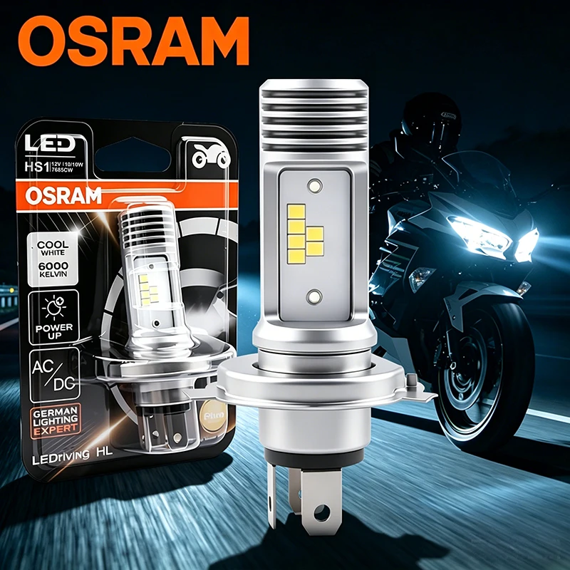 Osram Original HS1 LEDriving Motor Bike Headlight 10W 12V PX43T AC/DC Bulb Motorcycle 6000K Cool White Lamp Blister Pack 7685CW