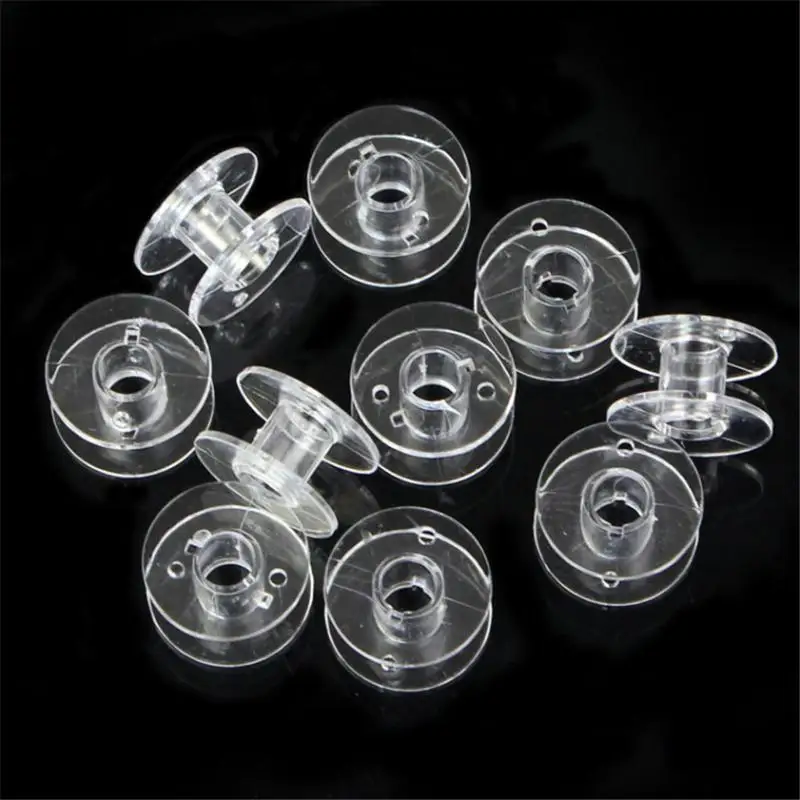 

10pcs Clear Plastic Empty Bobbins For Sewing Machines