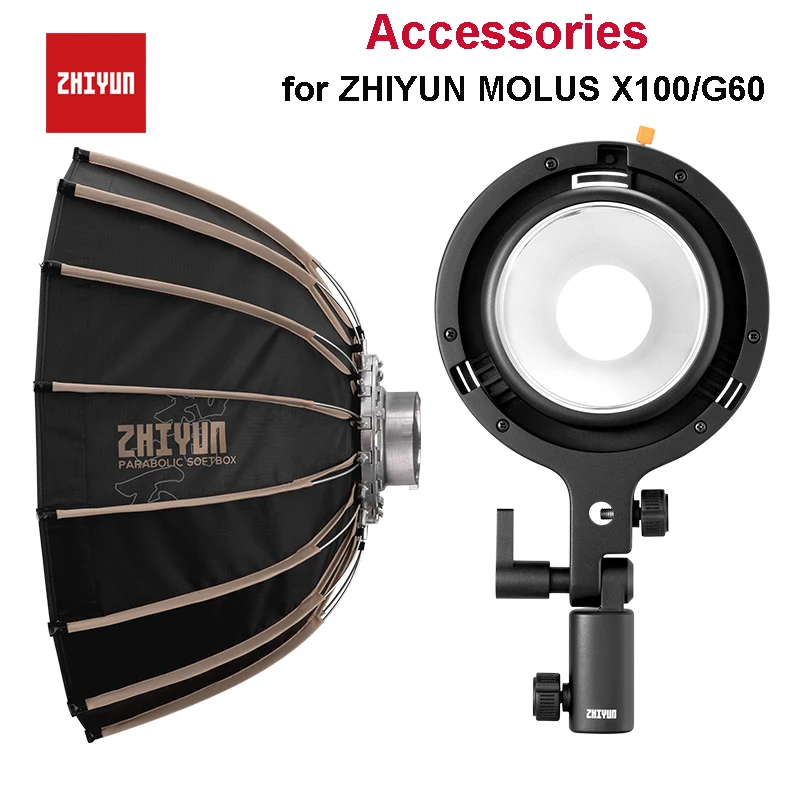 ZHIYUN Accessories Bowens Mount Adapter / Ball Softbox / Silicone Softball Extension Plate for MOLUS X100/G60 Pocket COB Light