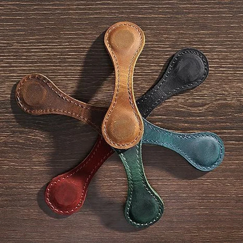 

Leather Magnetic Bookmark, Retro Bookmark Holder, Gift Book Lovers, Leather Magnetic Bookmark