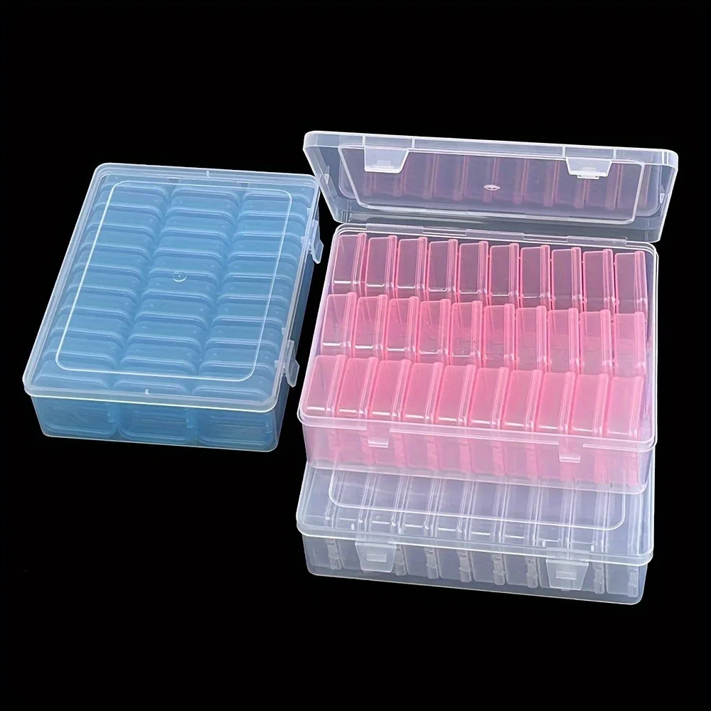 1pc 30-Grid Clear Plastic Storage Box For Bead Organizer Jewelry Crafts Hardware Nail Art DIY Tools Desktop Organization storage box