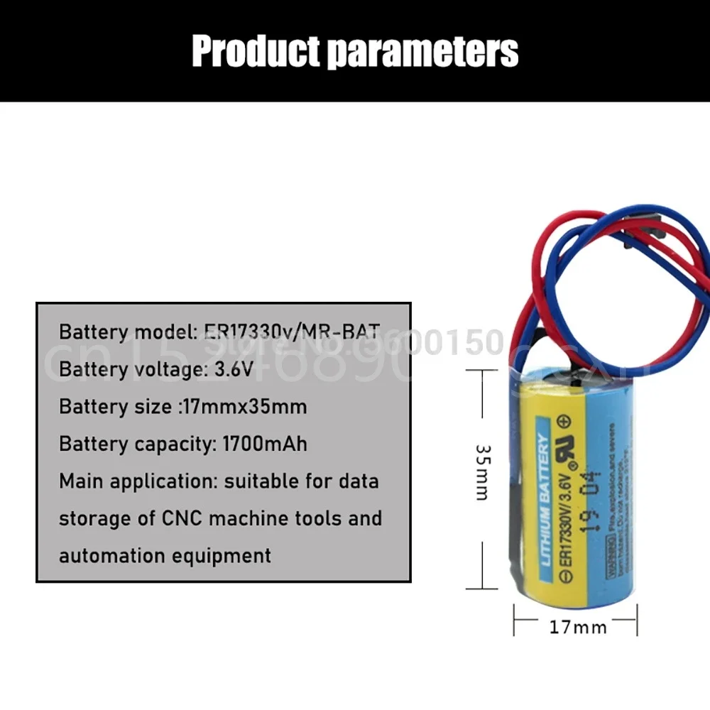 1PCS NEW 1700mAh MR-BAT ER17330V ER2/3A 17330 3.6V PLC Battery Lithium Batteries Servo PLC Battery for CNC Machine Tools 5