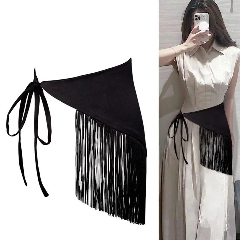 Wide Waist Belt Corset Belt Shirt Dress Belt  Coat Decor Accessories Retro Tassel Trend Triangle Tassel For Women Waistband