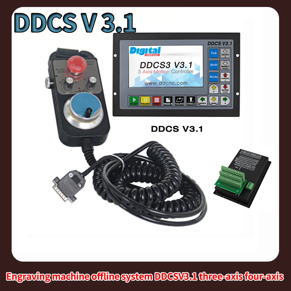 

Ddcsv3.1 3/4 Axis G Code Cnc Offline Motion Standalone Controller Kit For Engraving Mills Ddcs V3.1 With 1474Mpg Handwheel