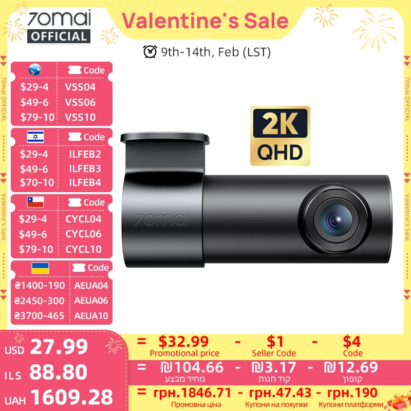 Kamera samochodowa 70mai Dash Cam M310 Plus 2K 1440P Super Night Vision z przysłoną F1.55, rejestrator samochodowy 70mai M310 2K z funkcją monitoringu parkowania 24H, WIFI i sterowaniem głosowym - AliExpress 34