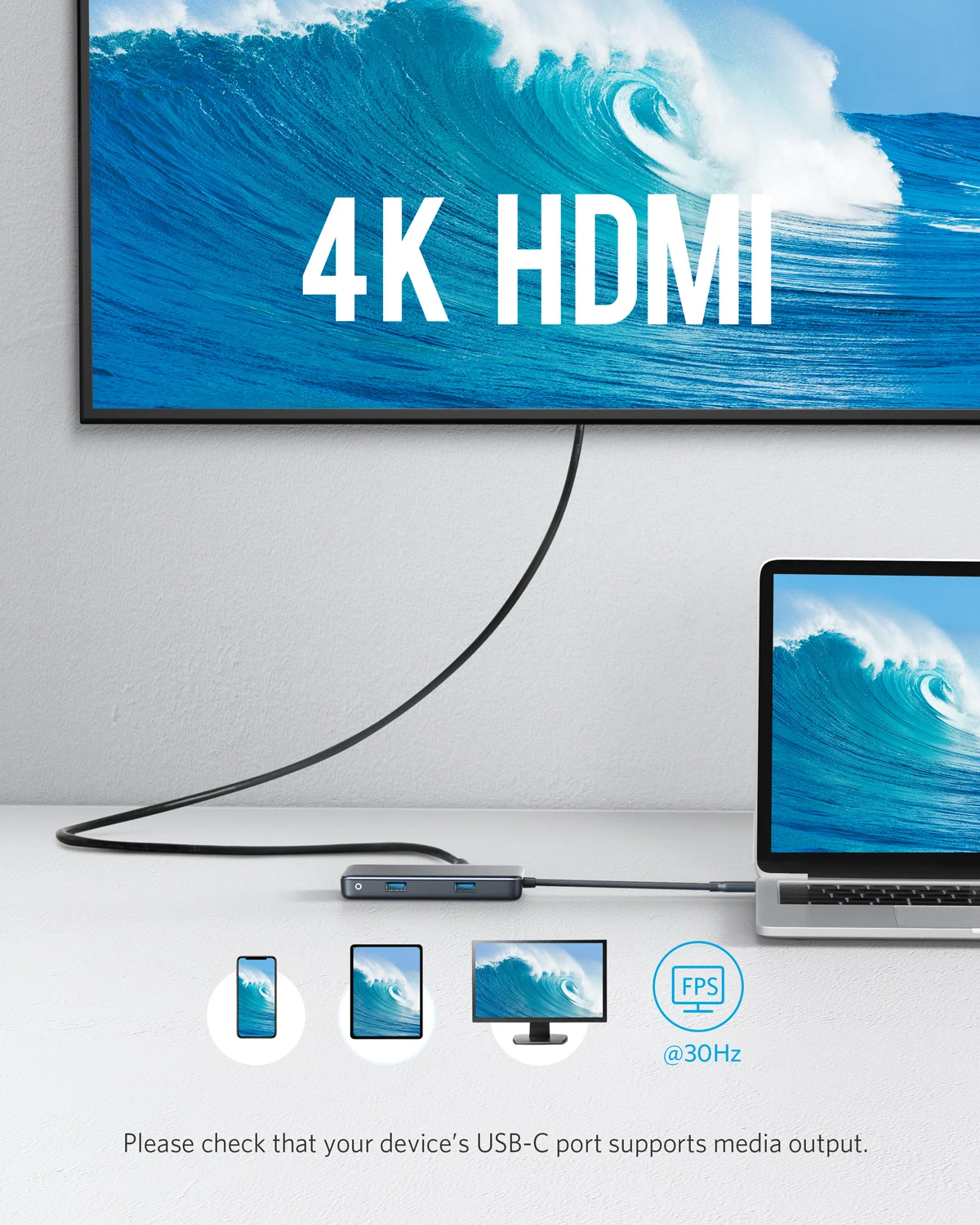 Anker USB C  , PowerExpand + 7-in-1 USB , 4K USB C-HDMI 60W  , 1Gbps ̴ PC ׼