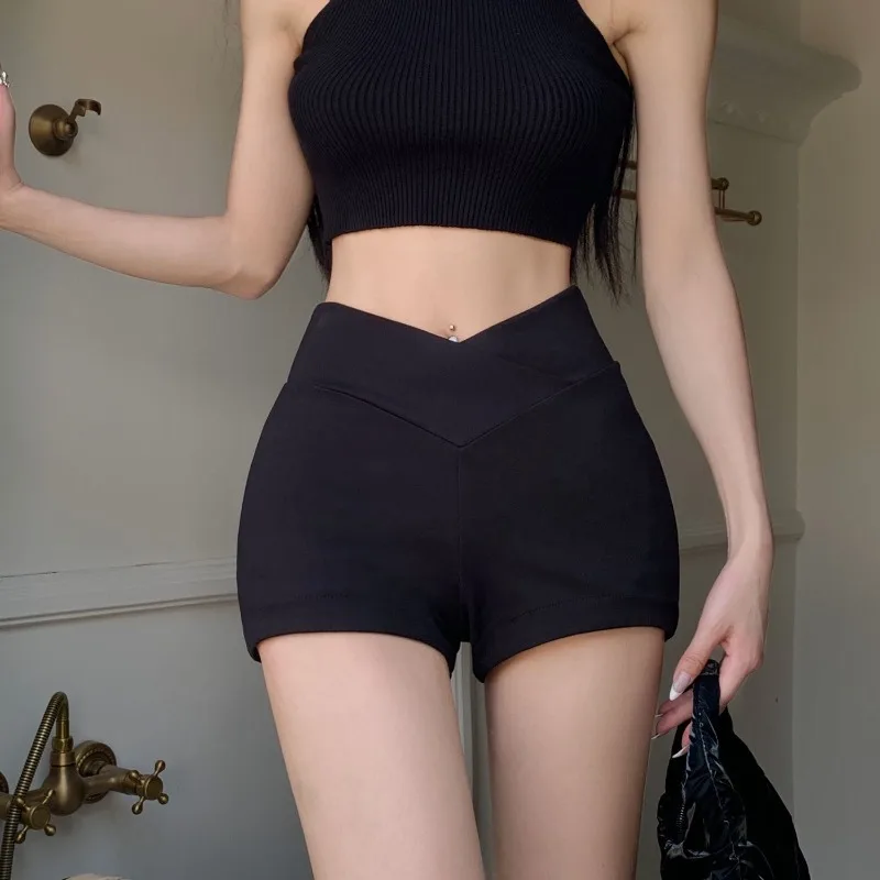 2024 Summer New Tight Women's Irregular Elastic Slimming Hot Pants Spicy Girl High Waist Casual Shorts