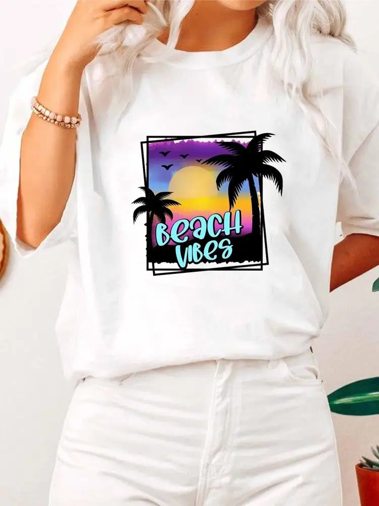

Tee T Female Fashion Printed Women Clothing Beach Sweet 90s Cute Style Summer Short Sleeve Casual Clothes Graphic T-shirts