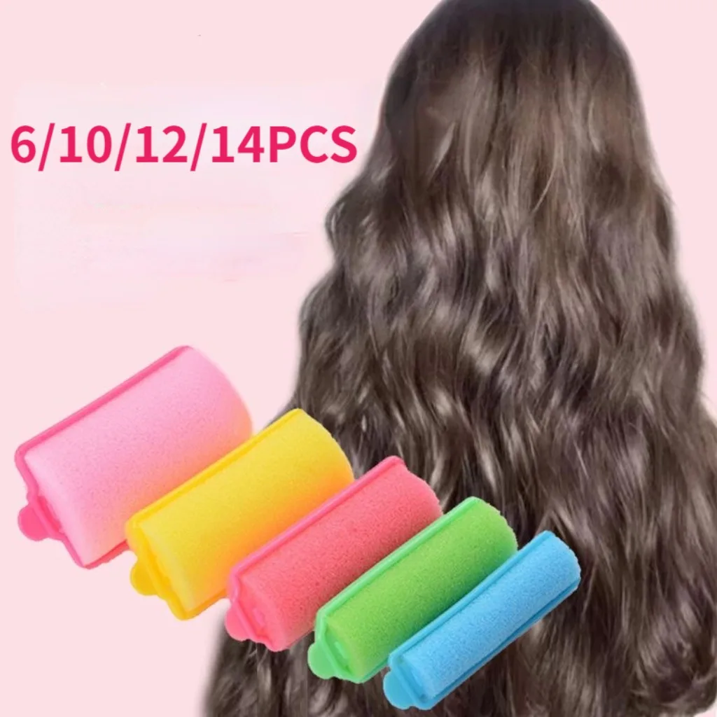 DIY Hair Soft Sponge Foam Cushion Hair Rollers Curlers Hair Salon Barber Curls Hairdressing Kit Home  Styling Tools