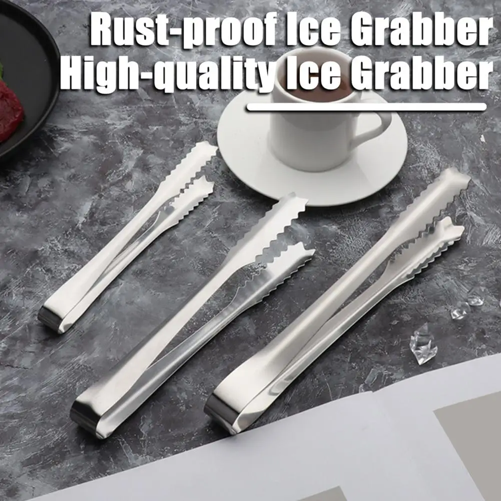 Stainless Steel Ice Clip Stainless Steel Tongs Set for Bbq Salad Serving Ice Handling Lightweight Utensils with Plastic Handles