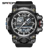 SANDA 3133  Week Day Display Digital Analog Watch Alarm Mode Teenager Student Electronic Wrist Clock Trendy Fashion Waterproof 1