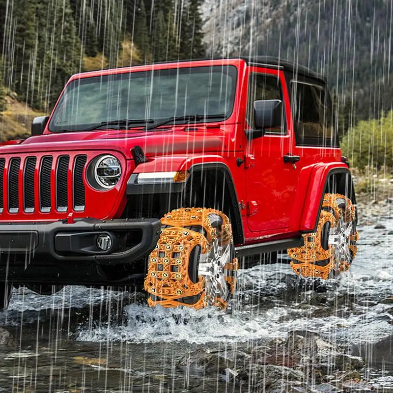 Car Snow Chains Heavy Duty Adjustable Snow Chains Reusable Portable Car For Pickup Trucks And Off-road SUV Tires