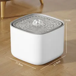 Advanced 3L Cat Water Fountain with Quiet Recirculating Filter and USB Electric Pump (White)