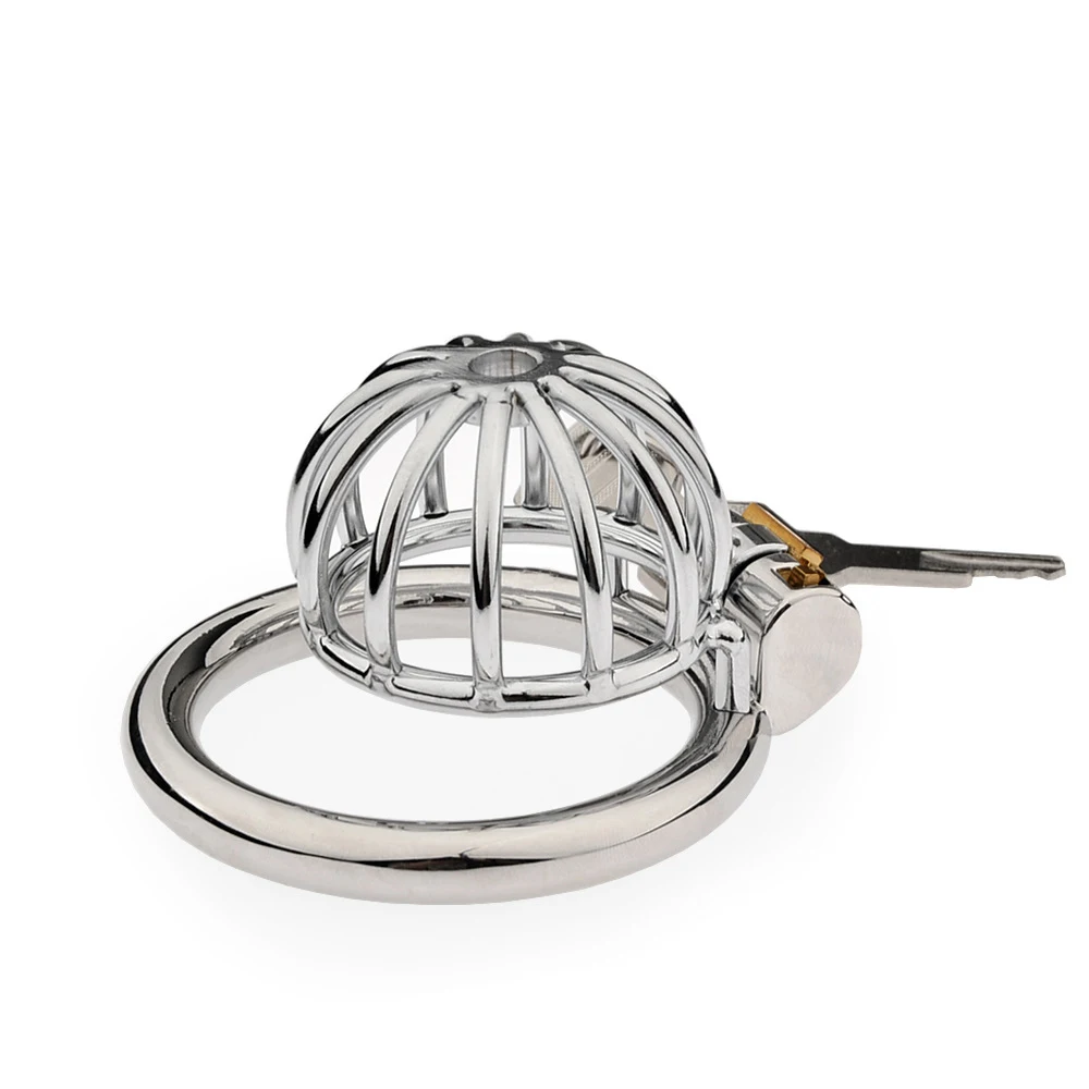 Male Small Chastity Cage Steel Chastity Device Penis Cage Cock Ring With Metal Lock Sex Toys For Men Gay BDSM Sissy