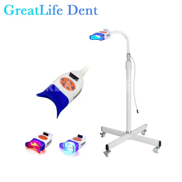 Mexico RU EU In Stock GreatLife Portable Mobile Stand 10 Led Lamp Accelerator Bleaching Machine Teeth Whitening Light Lamp