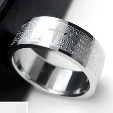 8MM 316L Stainless Steel Bible Rings Titanium Steel Rings For Women and Men