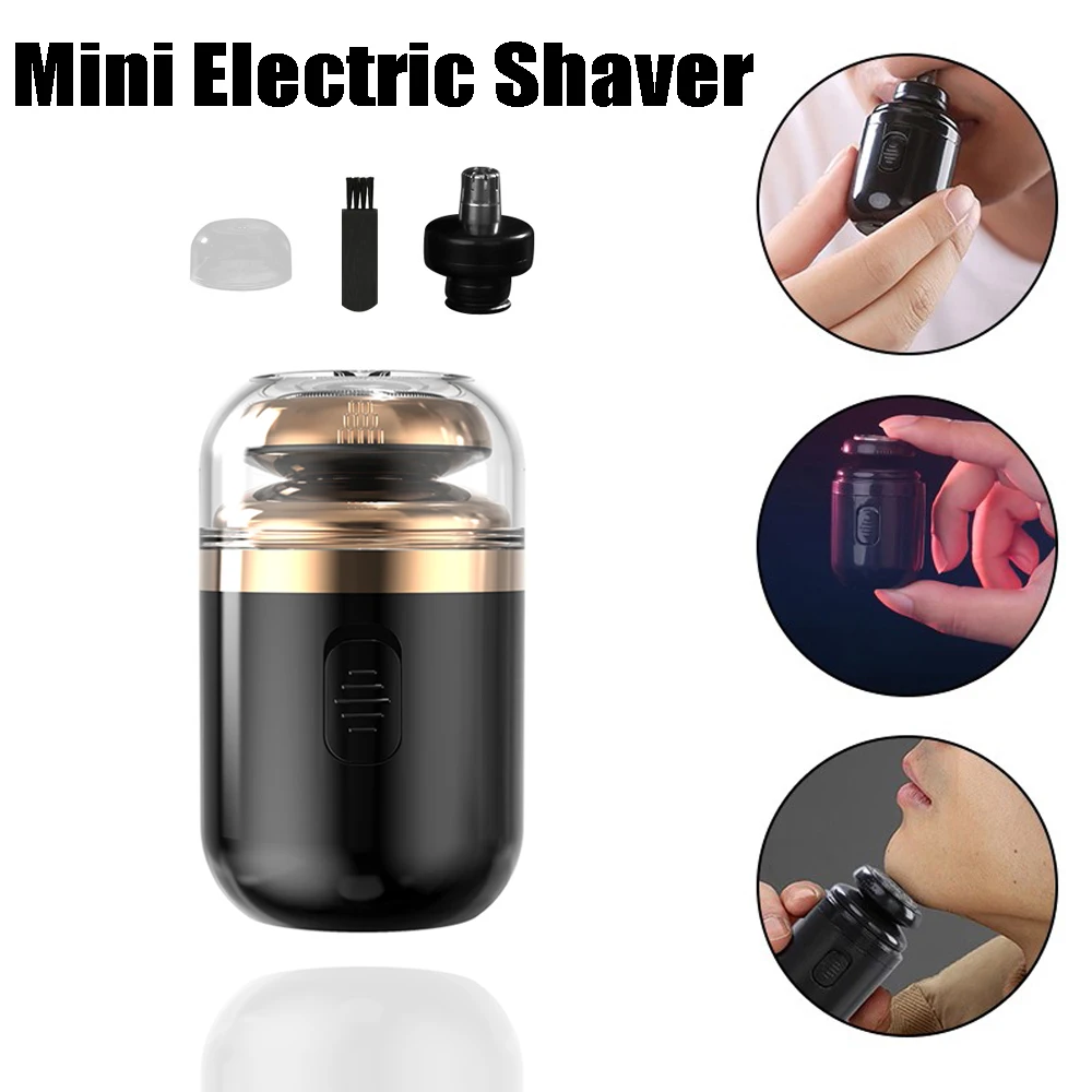 2 in 1 Men Mini Electric Shaver Painless Wet Dry Double Use Man Washable Men's Pocket Size Trimmers Portable Razor For Beard 2 5hp 52ccc 43cc gasoline gas power 2 stroke portable trimmer head brush cutter weed trimmers with metal cutting