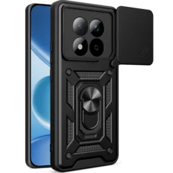 Shockproof Dual Layer Case with Lens Protective Ring for Redmi note 15 Pro 4G (Black)