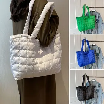 Nuova borsa a tracolla di grande capacità Borse tote casual in cotone autunno inverno per borse da donna in nylon Borsa con manico superiore alla moda