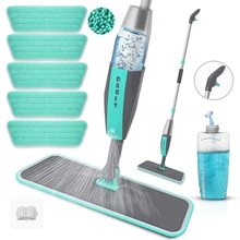 Magic Floor Cleaning Sweeper Brooms With Microfiber Pads 360° Rotation Flat Spray Floor Mop Broom For Cleaning Home Spin Mop 