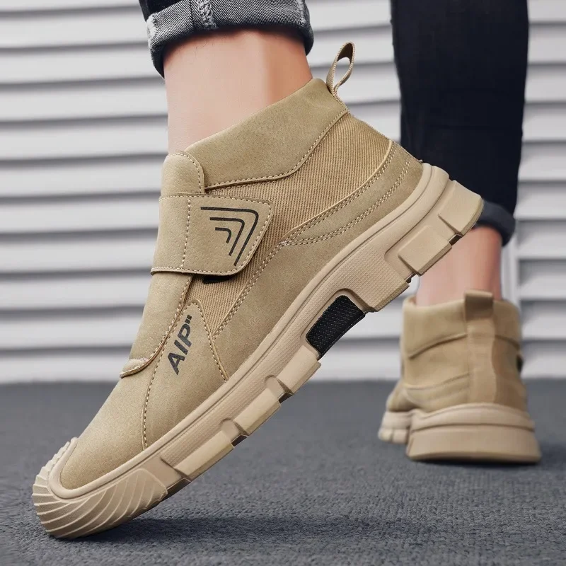 Men's Leather Shoes Men's Casual Shoes Velcro Anti Slip Wear-resistant 2024 Trend Comfortable Male Sneakers Zapatillas De Hombre 6