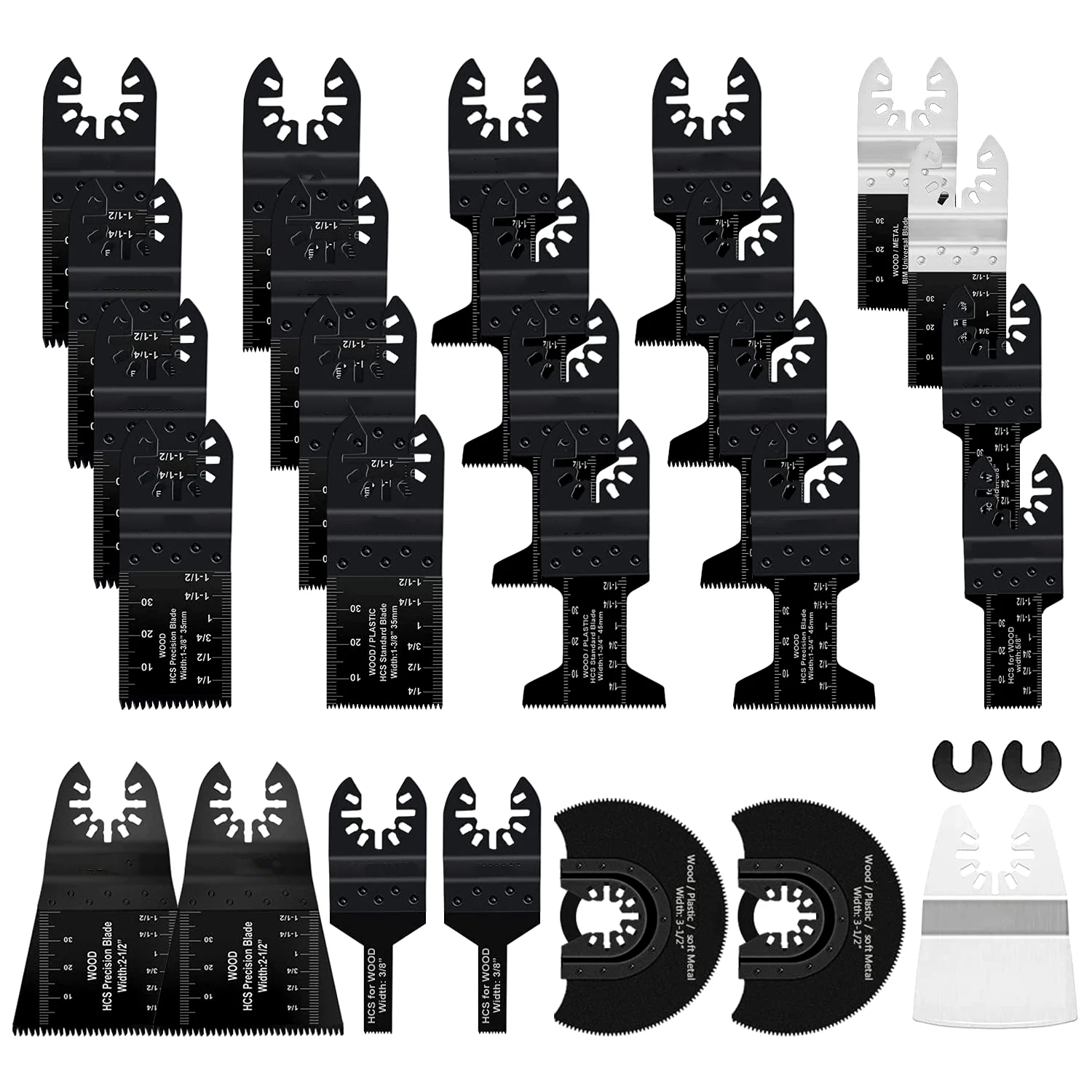 

29Pcs Multi-functional Saw Blade HCS Oscillating Saw Blades Quick Release Fast Cutting Sawblades For Wood Plastic Metal Cutting
