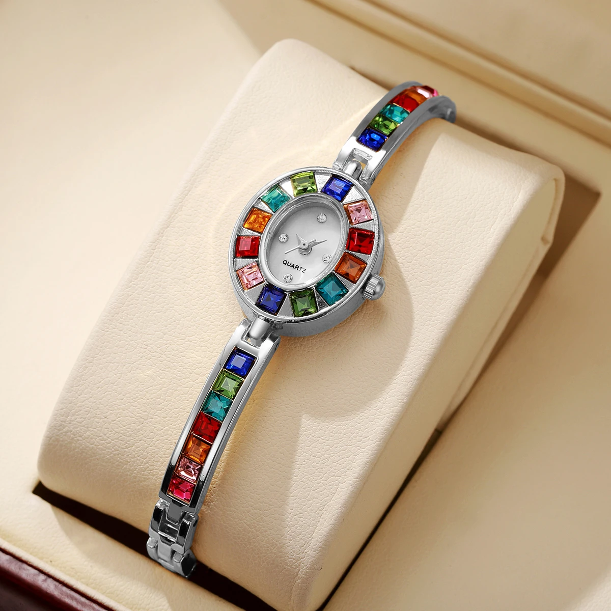Luxury Rhinestone Women Watches Fashion Bracelet Band Ladies Quartz Watch Reloj Mujer Girls Clock Gift（Without Box） 2