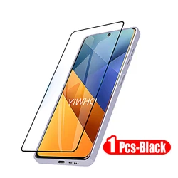 1 - 4pcs Premium Tempered Glass Screen Protectors - Poco M6 Pro 5G (1pcs Black)