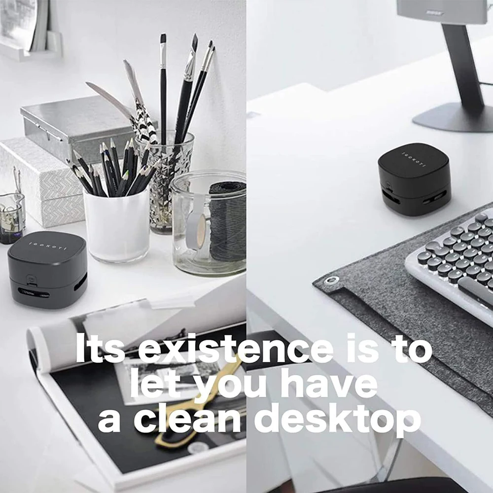Portable Desktop Vacuum Cleaner Mini Handheld Table Dust Crumb Sweeper Brush for Keyboard Home School Office Car Computer 6