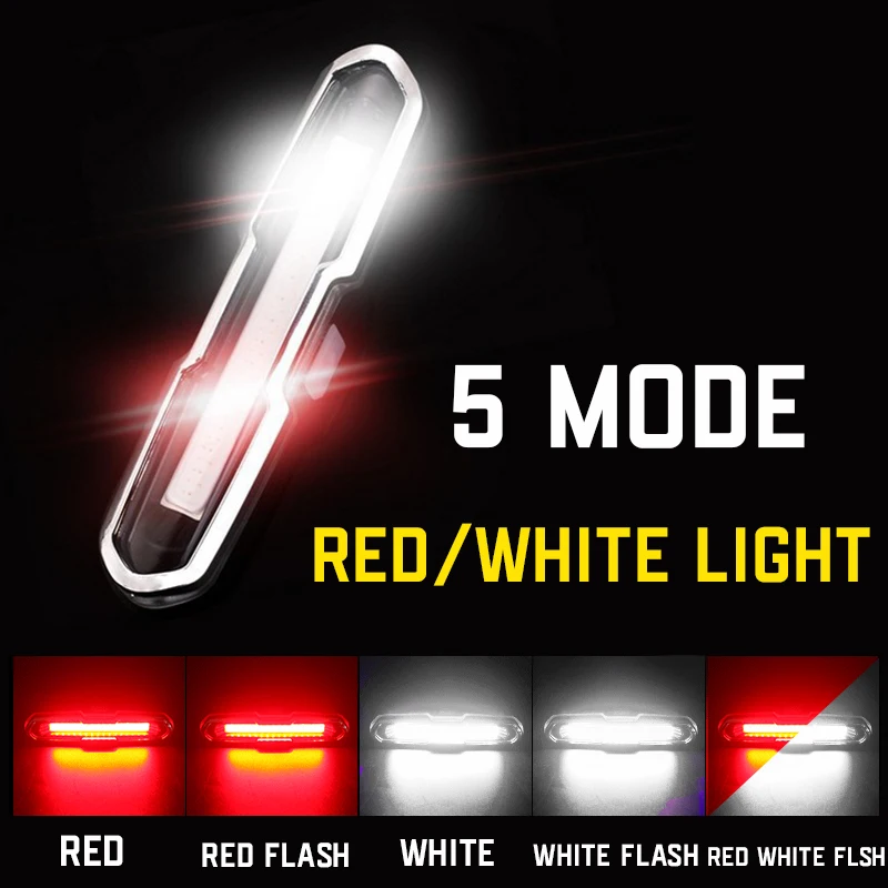 ตัวเลือกสินค้า ไฟท้ายจักรยาน LED กันน้ำ USB ส่องสว่างปลอดภัย