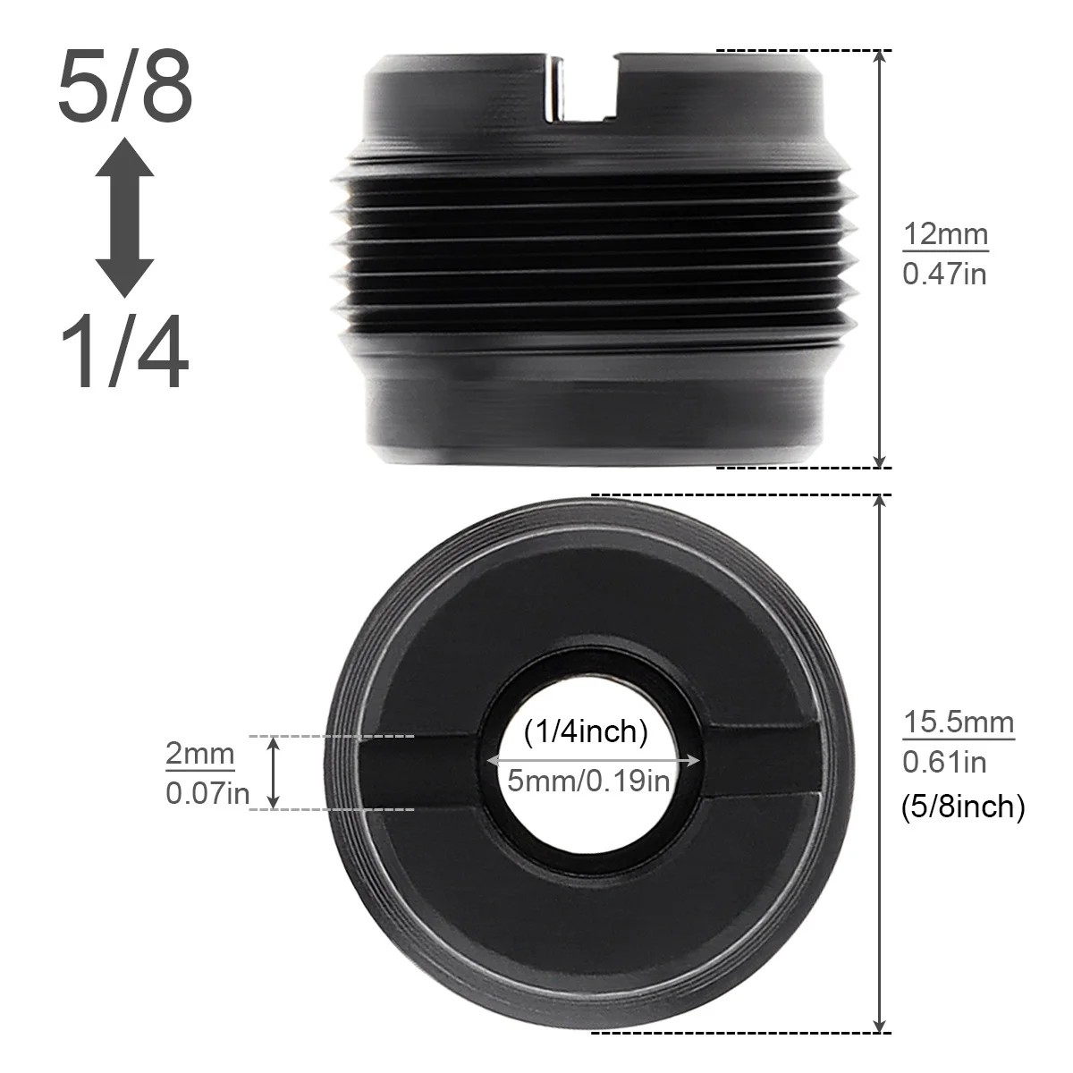 Microphone Adapter 5/8-Inch Male to 1/4-Inch Female Mic Stand