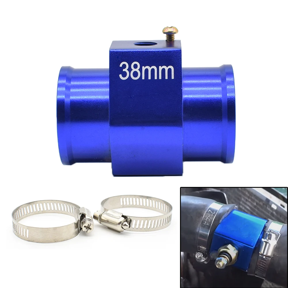 

Size 38mm Coolant Radiator Hose Joint Pipe Adapter Attachment Sensor Clamps Kit For Water Temp Temperature Gauge Universal Blue