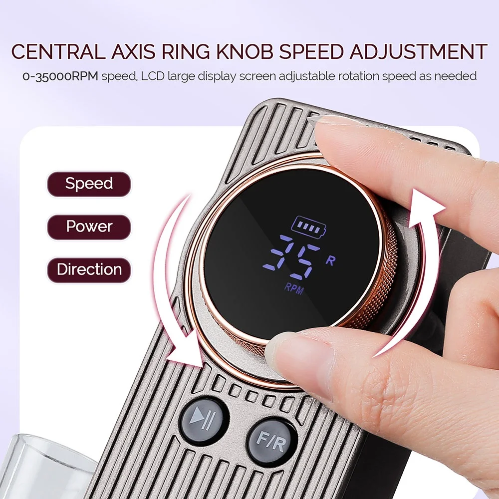 35000RPM Wireless Use Nail Drill Machine 1200mAh Nail Drill Milling Sander Nail Art Manicure Grinder Nail Polisher Cutter Kit