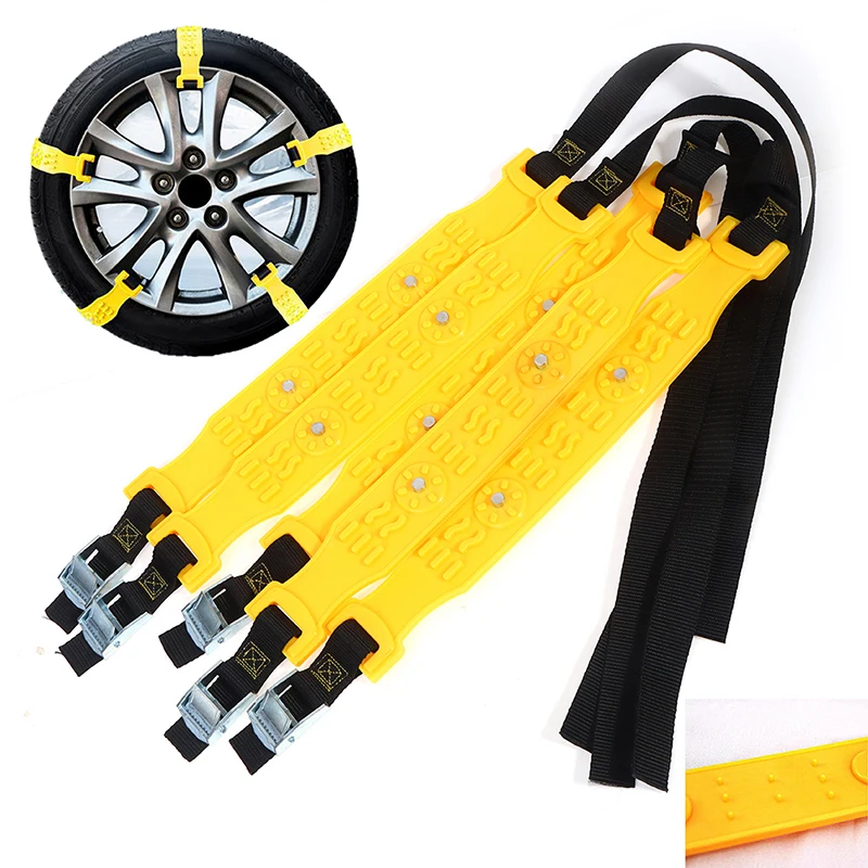 1/5pcs Car Tire Anti-skid Chains Thickened Beef Tendon TPU For Snow Mud Sand Road