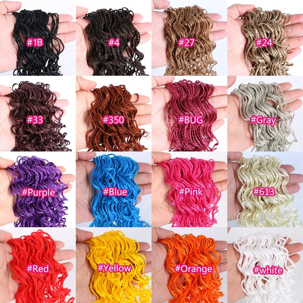 Zizi Braids Thin Micro Crochet Box Braids Synthetic Hair Extensions Gray Purple Pink Blonde Brown Chestnut Crochet Hair Linwan 6