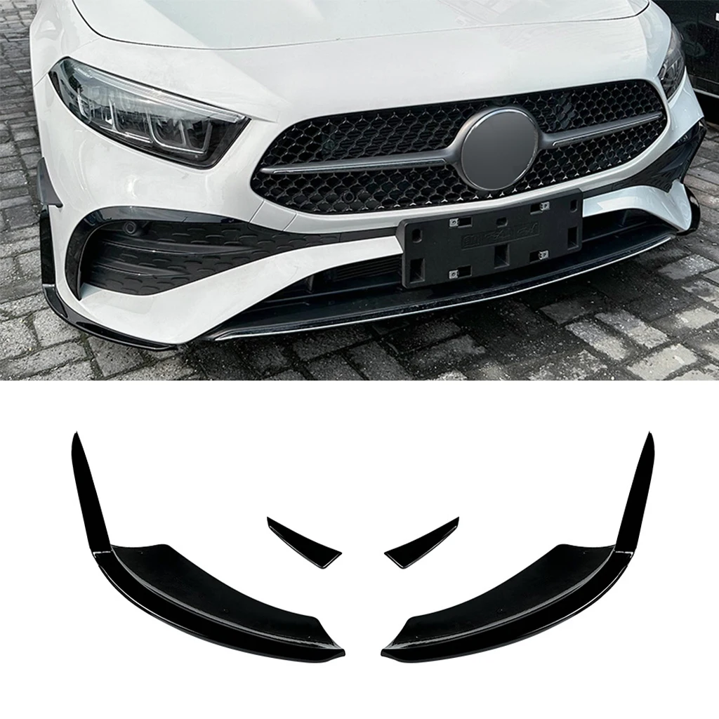 

For Mercedes-Benz A-Class W177 A180 A200 A35 AMG 2023+ Car Front Bumper Lip Angle Diffuser Splitter Spoiler Protector