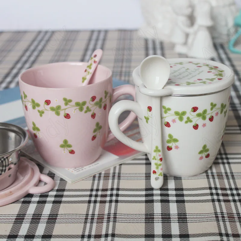 

Creative Ceramic Mug Hand Drawn Flowers Decorative Office Coffee Cup Breakfast Desktop Milk Cups Home Living Room Water Glass