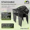 4 Pcs Stackable Dining Chairs, Aluminum Rattan Outdoor Dining Chair with Arms, Woven Rope Patio Armchair Metal No Assembly 5