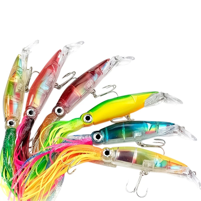1 Pz 14Cm 40G Octopus Fishing Lure 7 Colori Squid Hard Bait Gancio In Acciaio Ad Alto Tenore Di Carbonio Octopus Crank Per Tonno Sea Allure Tools