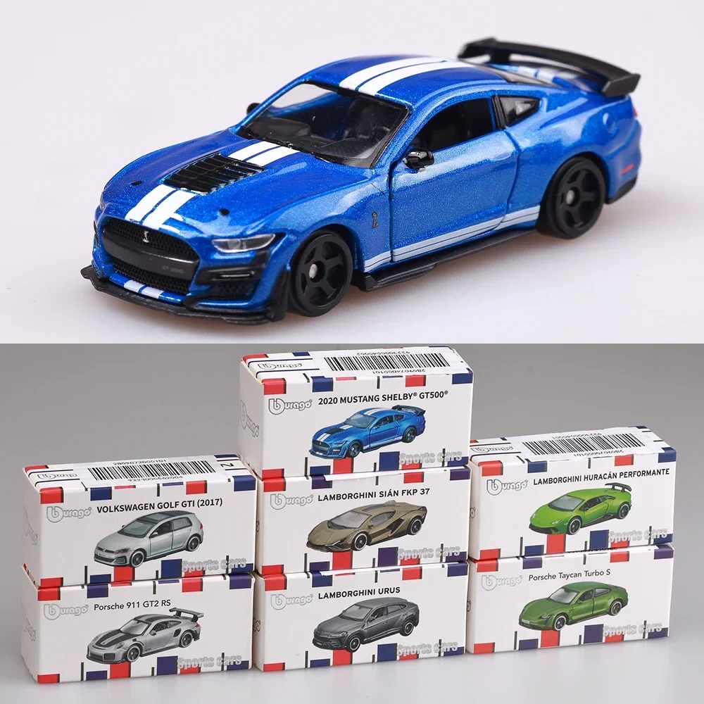 Bburago Car Model 1:64 Scale Die-Casting Car Metal Alloy Boy Kid Toy Collectible 2020 Mustang Shelby GT500 Toys Gift for Kids 6