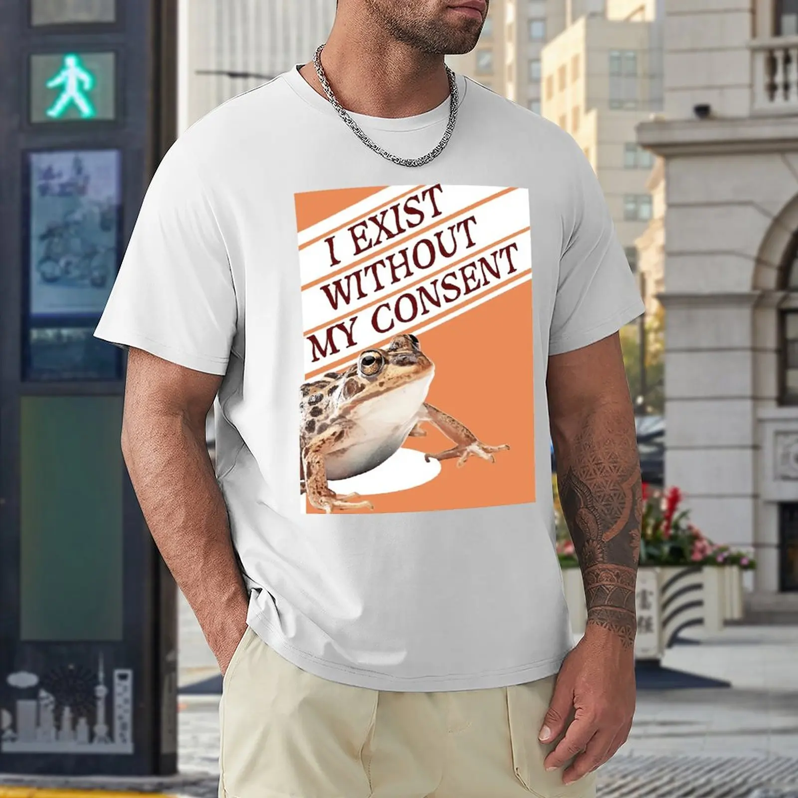 

I Exist Without My Consent Frog 10 Graphic Cool T-shirts High Quality Activity Competition USA Size