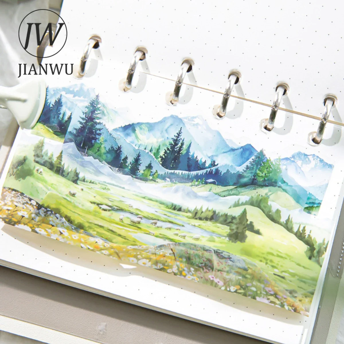 JIANWU 30mm*200cm To The Mountains and  Sea Series Vintage Landscaping Collage Material PET Tape Creative DIY Journal Stationery 3