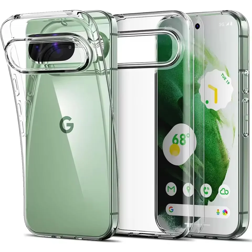 Concise Transparent Phone Case For Google Pixel 10 9 Pro XL 8 7 6 Pro 10a 9a 8a 7a 6a Clear Soft Silicone Protective Back Cover