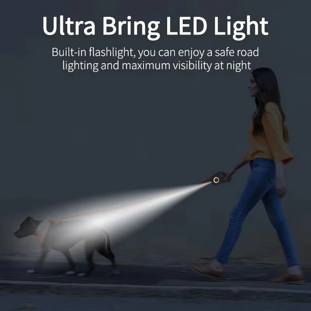 Retractable Dog Leash with LED 2