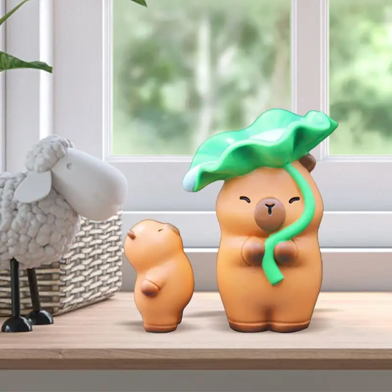 Cartoon Capybara Figure miniature figurines Trendy Ornaments Miniature Dashboard Figurines Christmas Birthday Trendy Collection