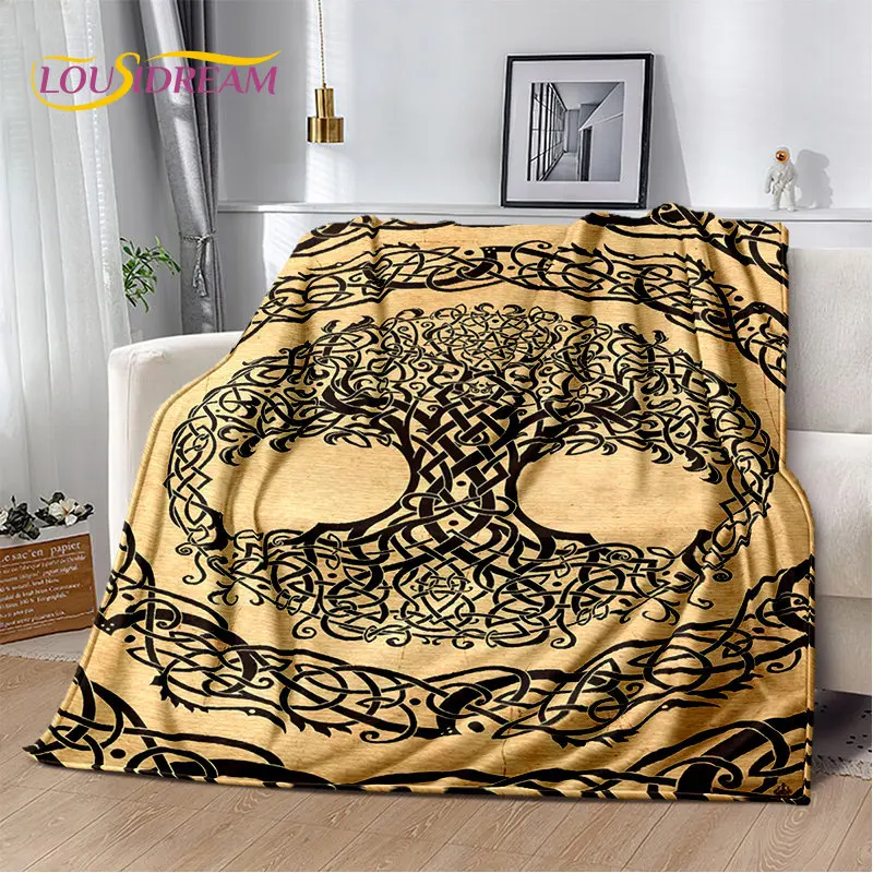 

Viking Norse Mythology Yggdrasil Tree of Life Soft Plush Blanket,Flannel Blanket Throw Blanket for Living Room Bedroom Bed Sofa