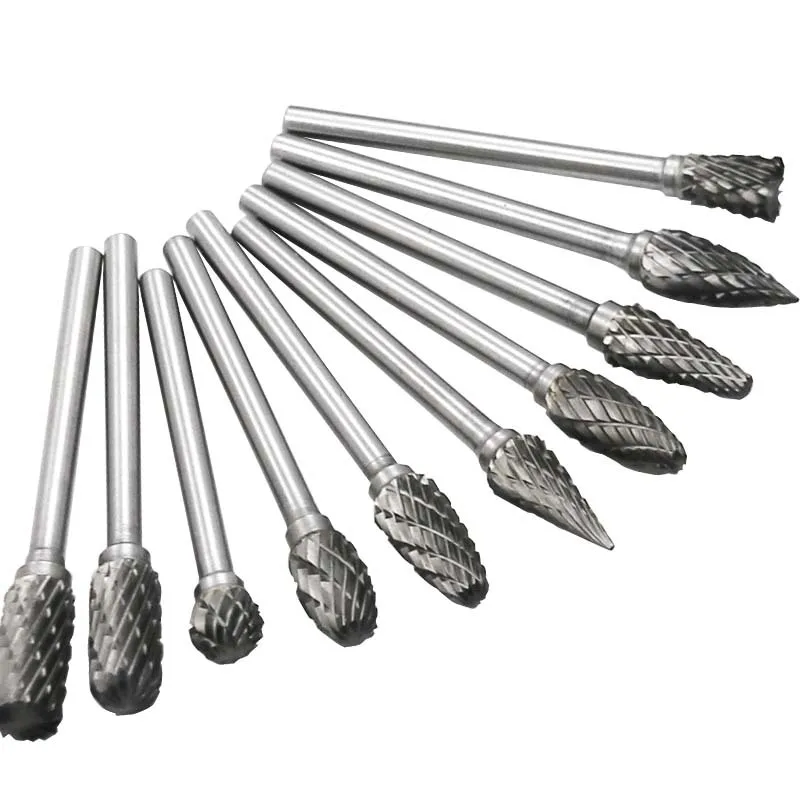 

3mm Shank Drawing Tungsten Carbide Grinding Head Milling Cutter carving Tool Burr Double Cut Rotary Dremel Metal Wood Grinding