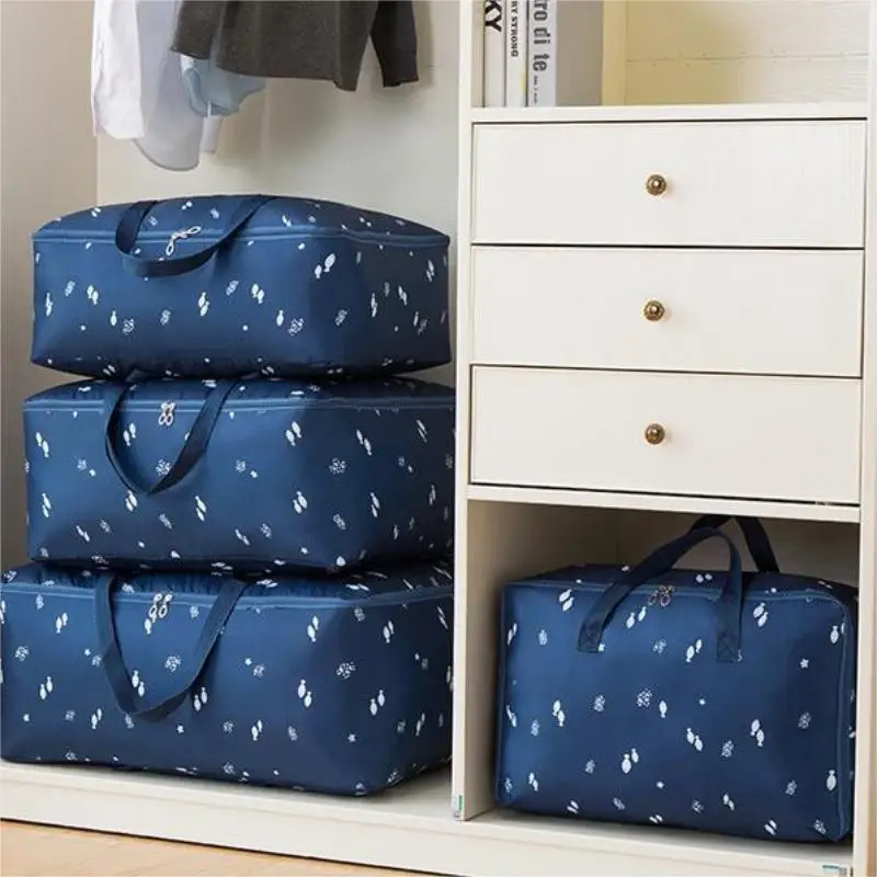 3pcs Oxford Cloth Quilt Storage Bag, Foldable Clothes Storage Bag, Household Zipper Organizer Bag 6