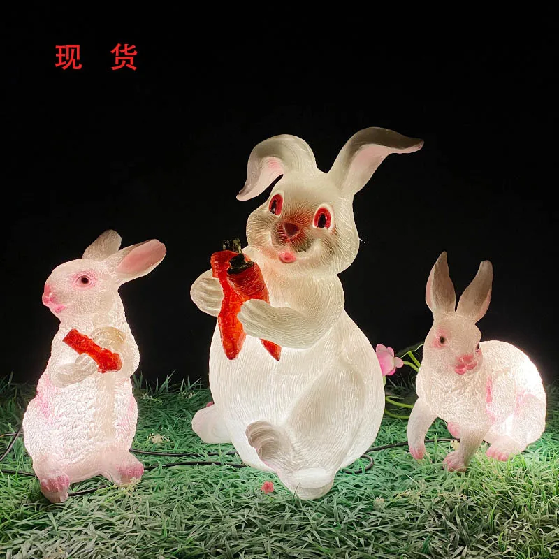 LED rabbit cartoon animal outdoor rainproof luminous park scenic villa courtyard lawn
