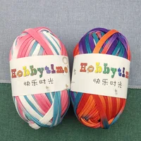 100g Cloth Fabric Strip Yarn Hand Knitting DIY Crochet Yarn for Crocheted Bag Mat Weaving Thread Cotton Yarn Woven Carpet Wool 2
